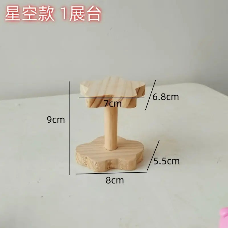 Home Storage Wood Handmade Storage Holders Desktop Doll Handmade Character Blind Box Ladder Storage Display Stand Organizer