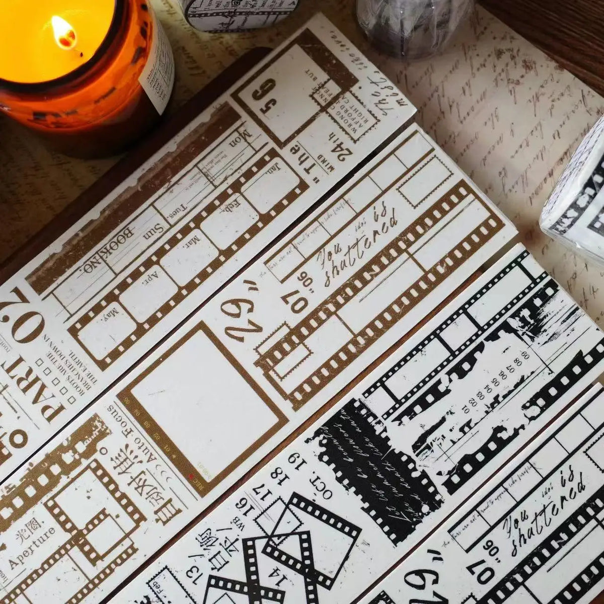 YiEr Studio Vintage Memories Of The Past Film Washi PET Tape Planner DIY Card Making Scrapbooking Plan Decorative Sticker