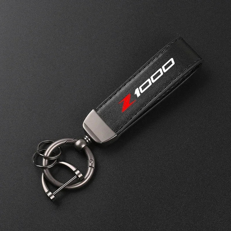 Deluxe Leather Motorcycle Keyring Keychain Lanyard Gift for Kawasaki