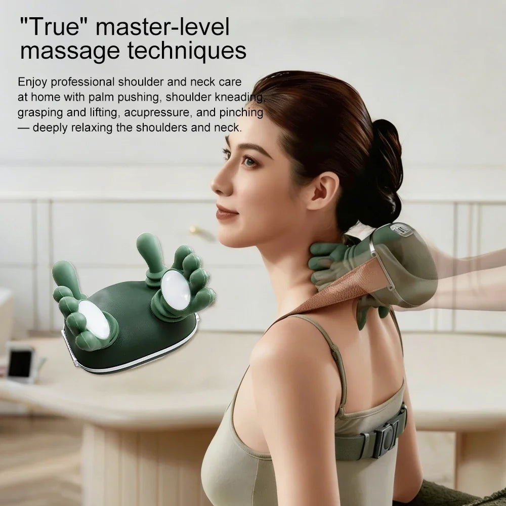 Electric Neck Shoulder Massager 4D Kneading Simulated Human Hand