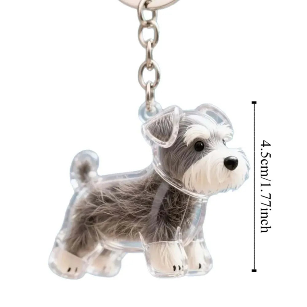 Dog Shape Dog Hair Storage Box Transparent Hair Grooming Pet Hair Keychain DIY Handmade Acrylic Puppy Pendants Backpack