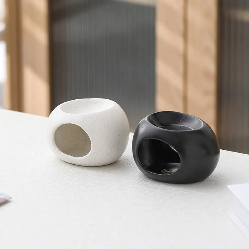 Ceramic Essential Oil Burner Minimalist Modern Aromatherapy Burner Decorative Candle Heating Holder Bedroom