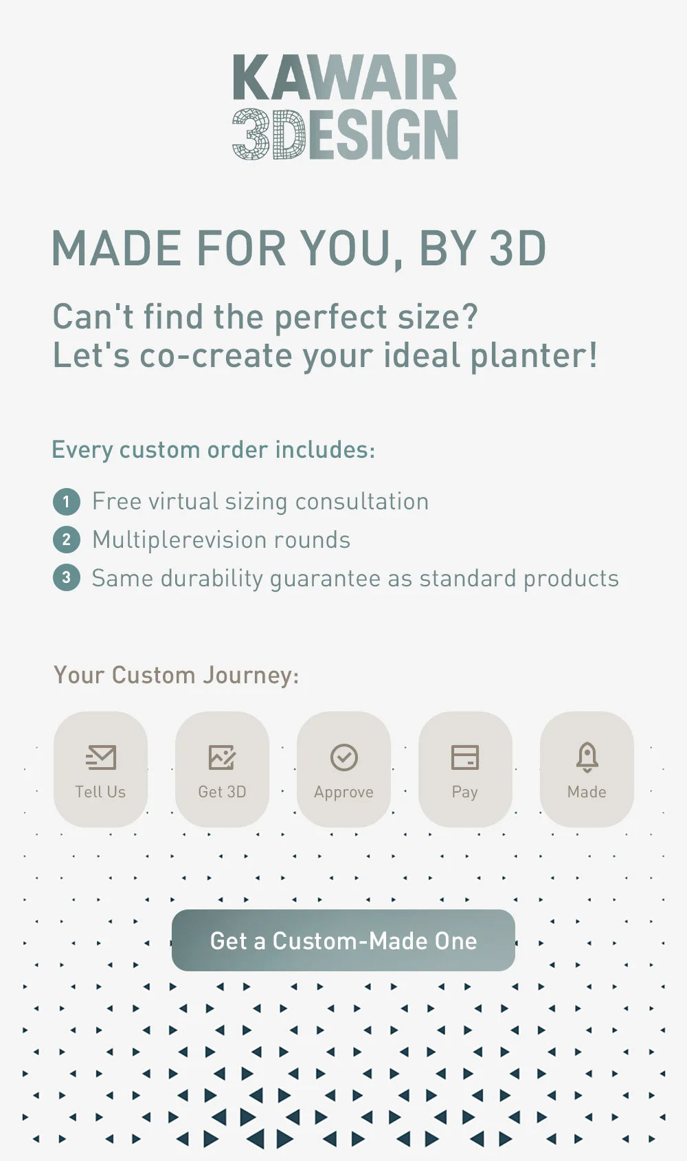 3D Printed Flower Pot Square Line Texture Rhombus Detail Modern Home Decor Biodegradable macetas