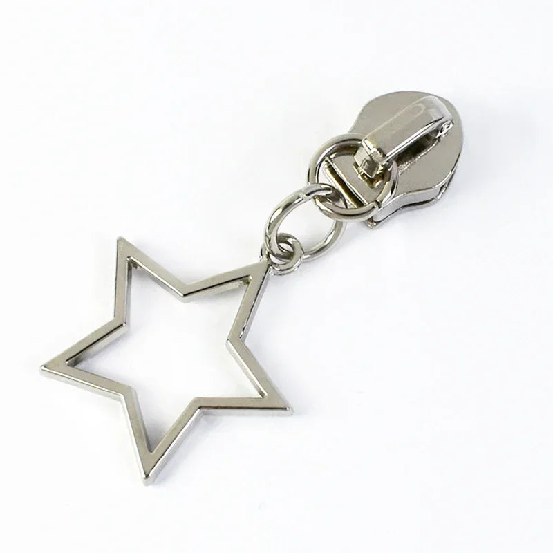 10/30Pcs Star Zipper Slider Pulls for Nylon Zippers By The Meter Bag Coat Zips Head Pullers Repair Kit DIY Sewing Accessories