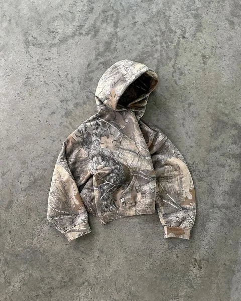 Streetwear Zip Hoodie Y2K Clothes Men Women Harajuku Gothic Retro Camo Graphic Oversized Hoodie Sweatshirt Fashion Casual Tops
