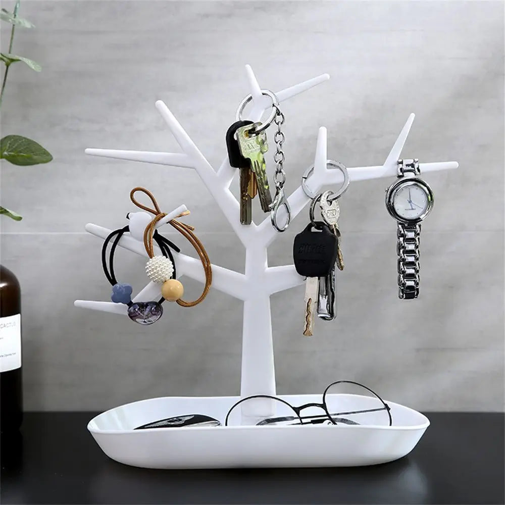 Creative Key Storage Rack ABS Plastic Bird Tree Key Holder Jewelry Rack Living Room Creative Ornaments Desk Organizer