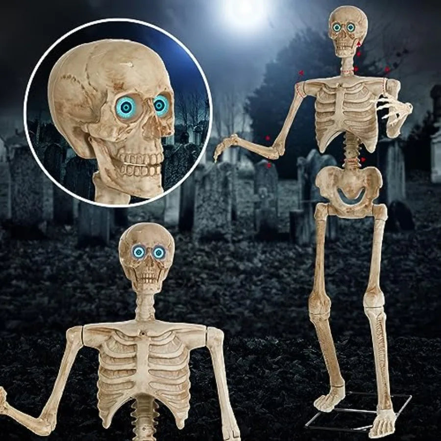 Life-Size Posable LED Skeleton Yard Prop