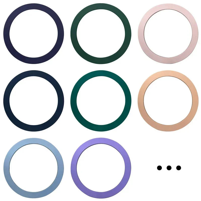 Colourful Silicone MagSafe Metal Ring Universal Sticker Support Wireless Charger Magnetic Patch Sheet for IPhone 12-17 Series