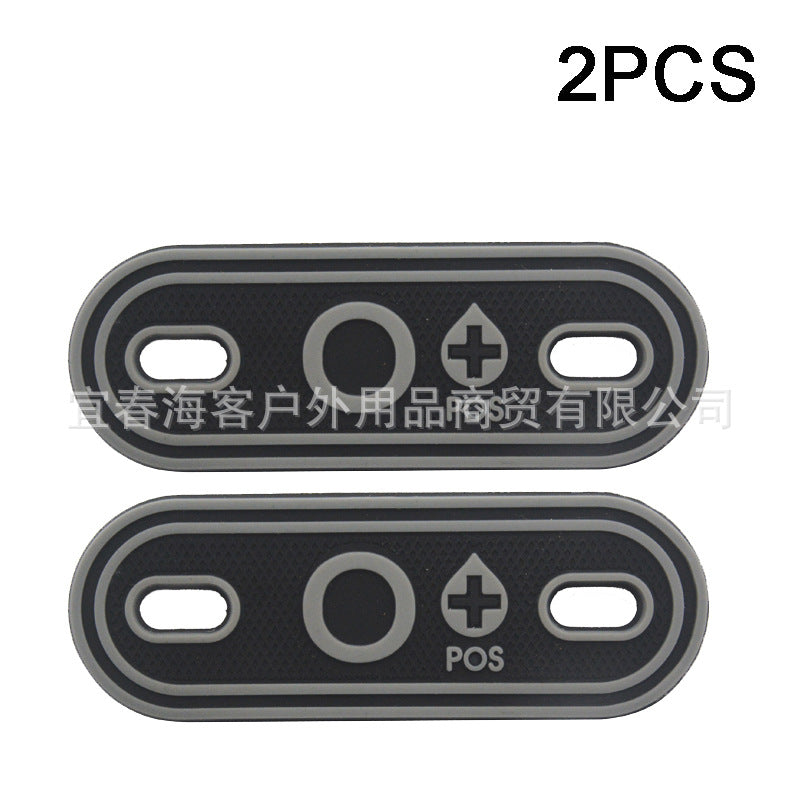 2PCS Shoelace Blood Buckle Charm PVC Tactical Bag Clothing Zipper Blood Tag Charm Military Patches Tactical Patch
