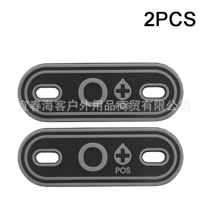 2PCS Shoelace Blood Buckle Charm PVC Tactical Bag Clothing Zipper Blood Tag Charm Military Patches Tactical Patch