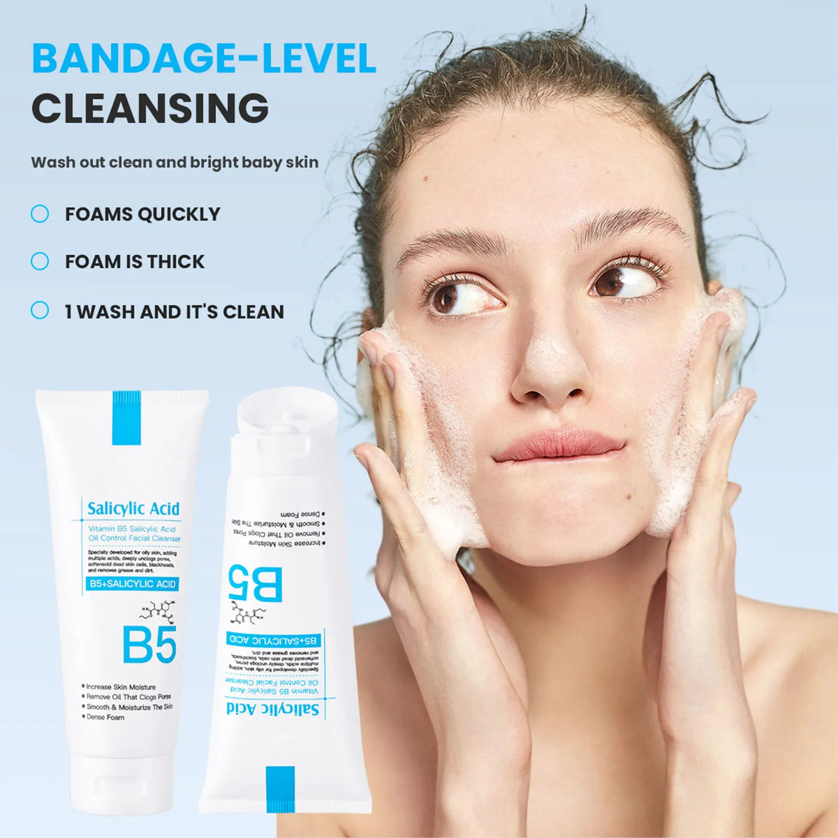 Vitamin B5 Salicylic Acid Facial Cleanser and Moisturizing Cream