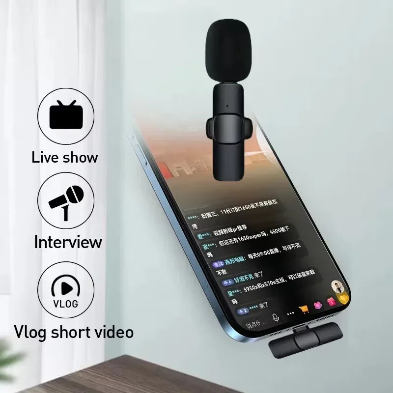 Kebidumei 2.4G Wireless Lavalier Microphone Portable Audio Video