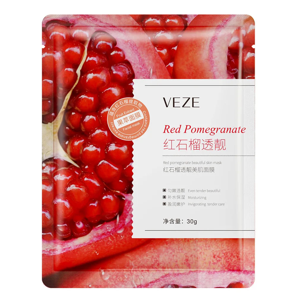 20Pcs Face Mask Sets Fresh Fruit Face Care Sheet Masks Hydrating Anti-aging Oil Control Acne Treatment Facial Mask Skin Care Set