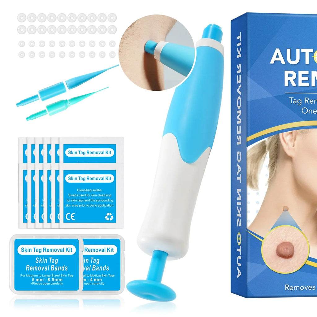 Auto Skin Tag Mole Wart Removal Face Skin Care Body Kit Painless Cleaning Tool Wart Dot Treatment for 2-8mm Beauty Health 2 In1