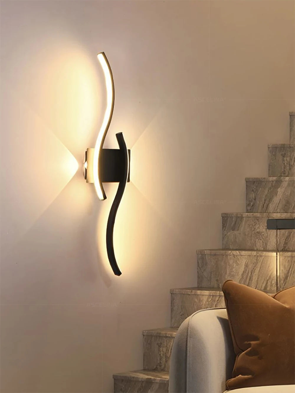 LED Wall Lamp 60/80CM Remote Control Wall Sconce Living Room TV Background Decor Bedroom Kitchen Stair Home Decor Led Lighting