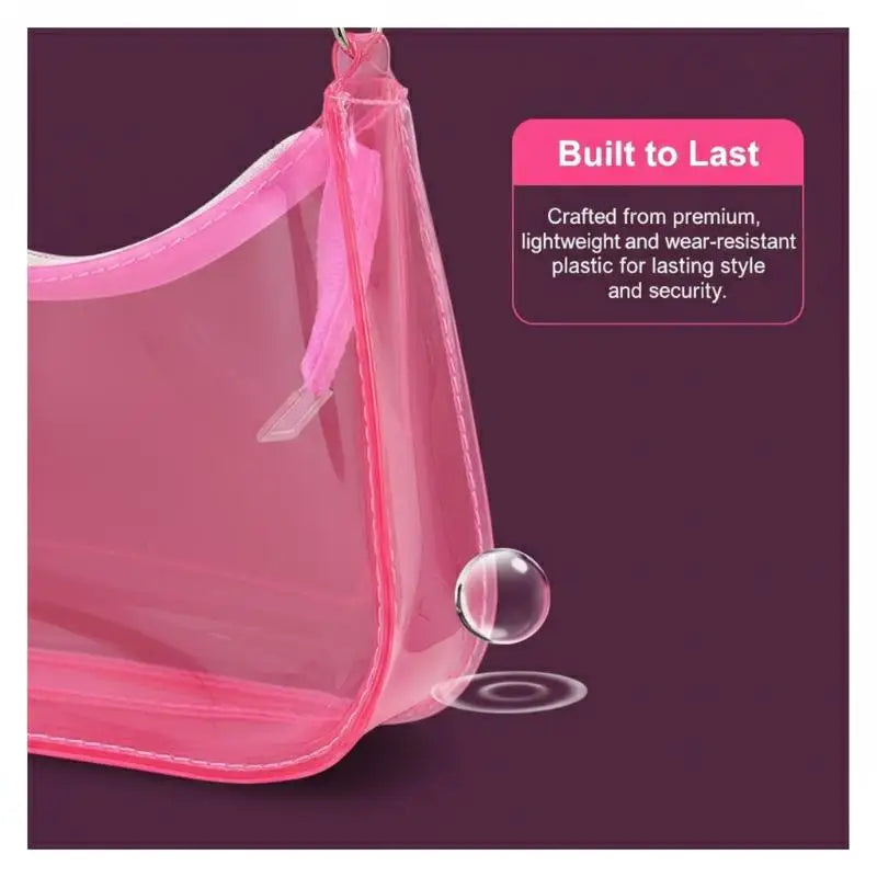 Stylish Women Y2K Clear Jelly Shoulder Bag Elegant Small Zippered