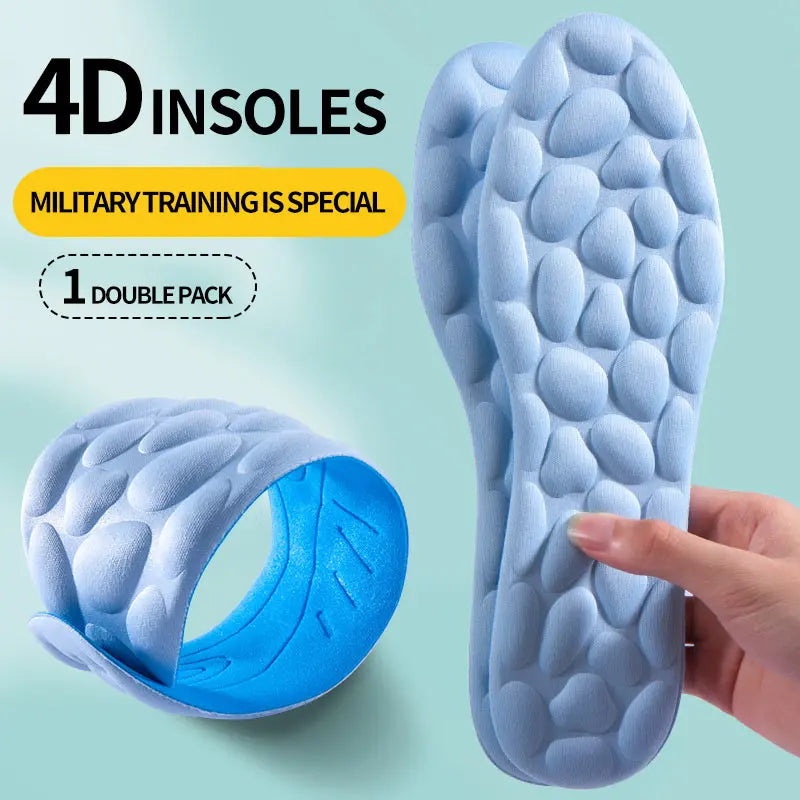 Sport Insoles 4D Latex Super Soft High Elasticity Shoe Pads Anti-pain Deodorant Cushion Arch Support Running Insoles Foot Insole