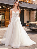 Luxury Cup Sleeves Lace Wedding Dresses Long Illusion Top Ball