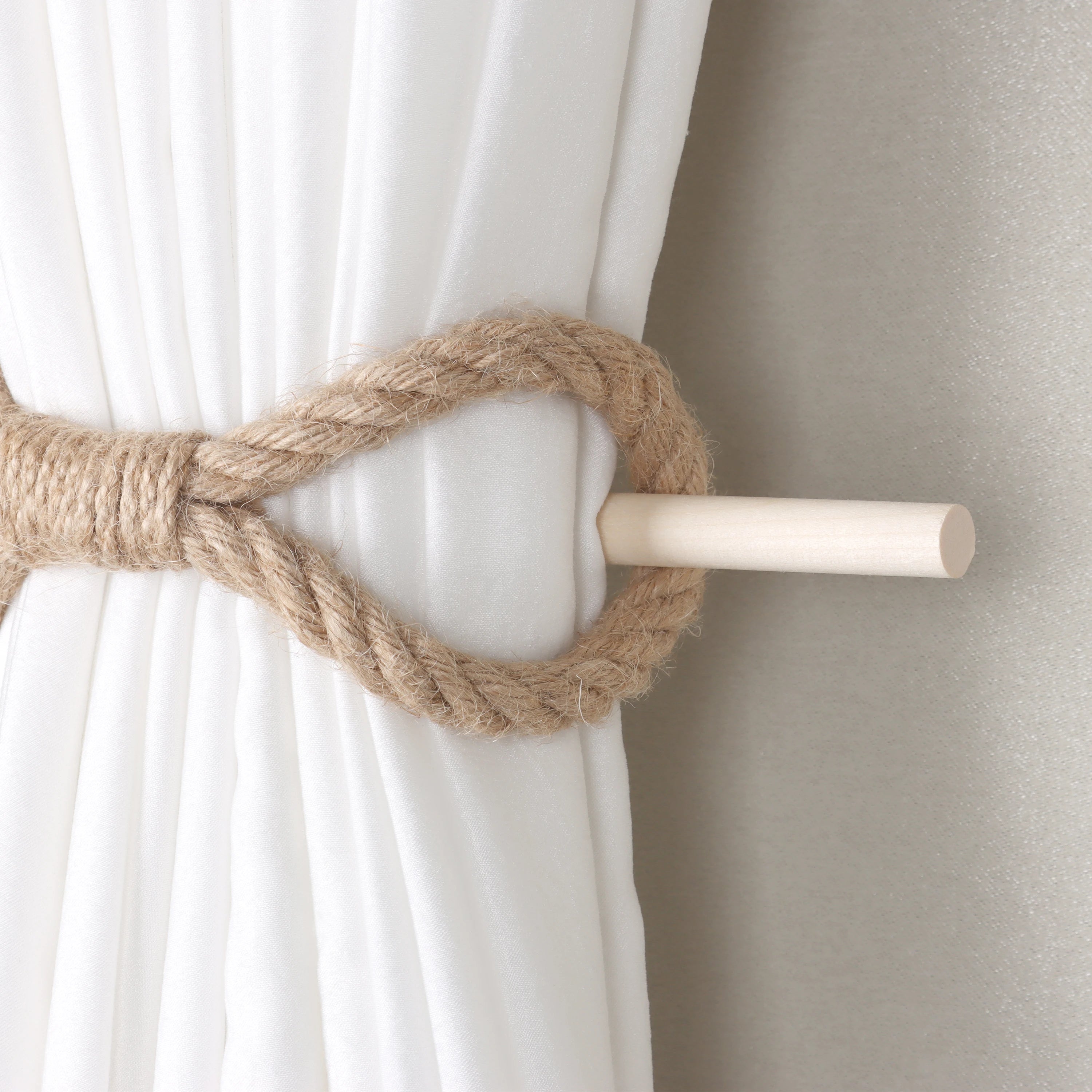 1pc Solid Wooden Stick, Simple Curtain Binding Rope, Curtain Tieback, Curtain Buckle Curtain Holdback For Room Decor home decor