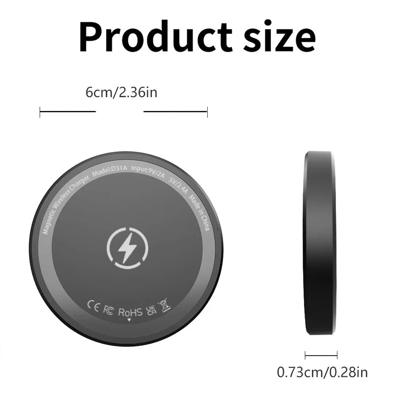 Magnetic Wireless Charger Pad Stand For Magsafe iPhone 17 16 Pro Max 15 14 13 12 Airpods 4 Pro 3/2 Magnet Fast Charging Station