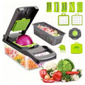 16 in 1 Multifunctional Vegetable Chopper, Onion Dicer Fruit Slicer, Potato Cutter with Storage Container, Kitchen Gadget for Fast Meal Prep, Vegetable Cutting Accessories