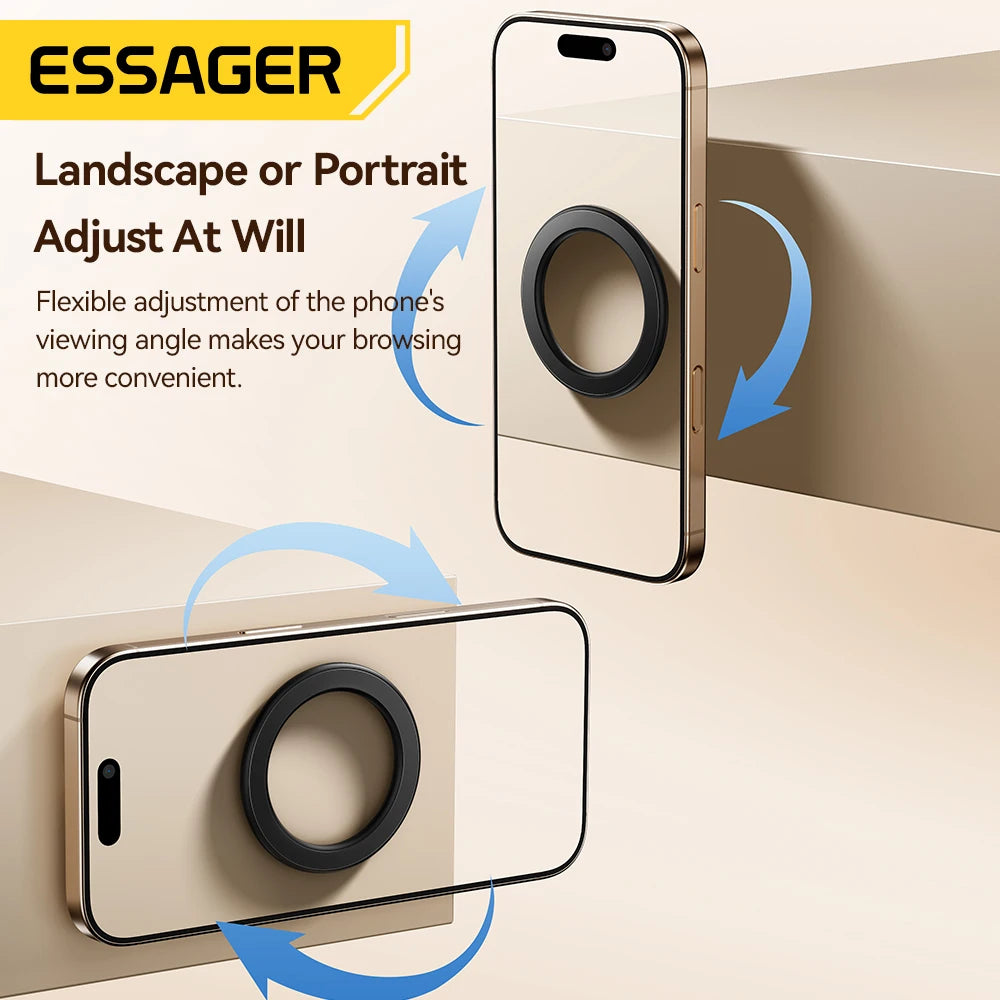 Essager Magnetic Metal Ring for iPhone 16 15 14 MagSafe Magnet for Android Phones Plate Sticker Rings For Wireless Charger Stand