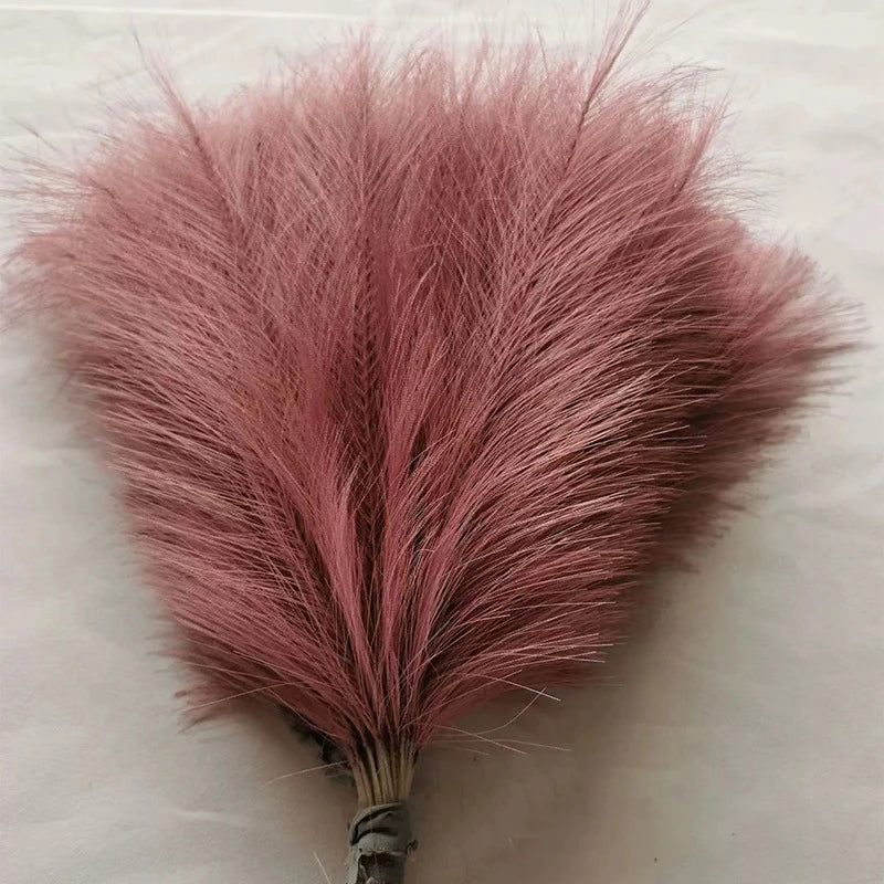 10pcs Artificial Pampas Grass Simulation Feather Wedding Props Reed Home Decor Supplies Table Colorful Pampas Grass 시뮬레이션 풀