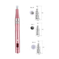 Rechargeable Portable Electric Facial Massager Lightweight with 4 Replacement Heads for Face Neck Skin Care Beauty Tool