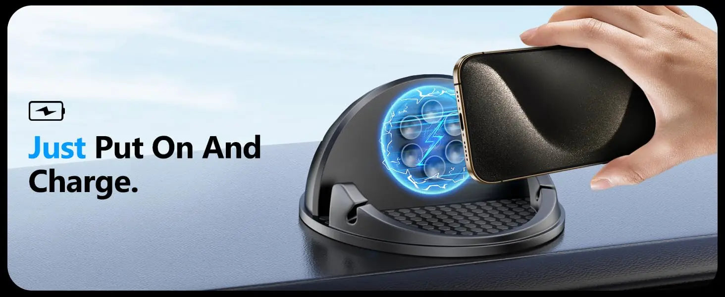 Car Phone Holder Wireless Charger Non-Slip,Mobile Phone Fast Wireless Charger for iPhone15W Wireless Car Charger Dashboard