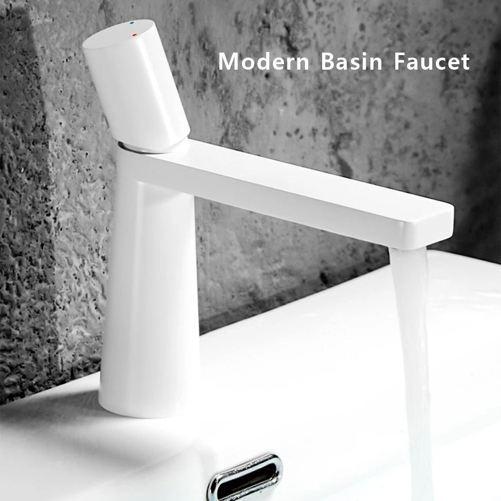 Modern Basin Faucet Brushed Gold Brass Bathroom Mixer Faucet