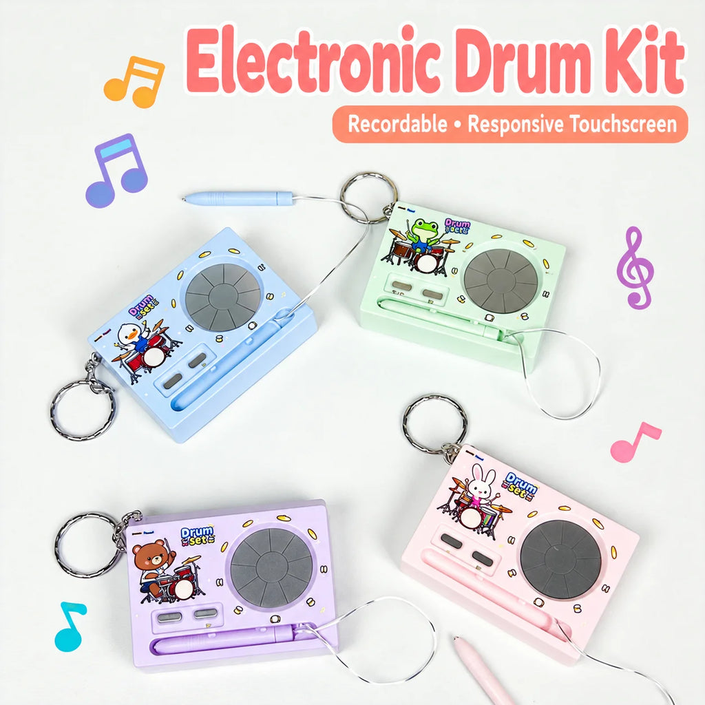 Mini Electronic Drum &amp; Piano Music Keychain