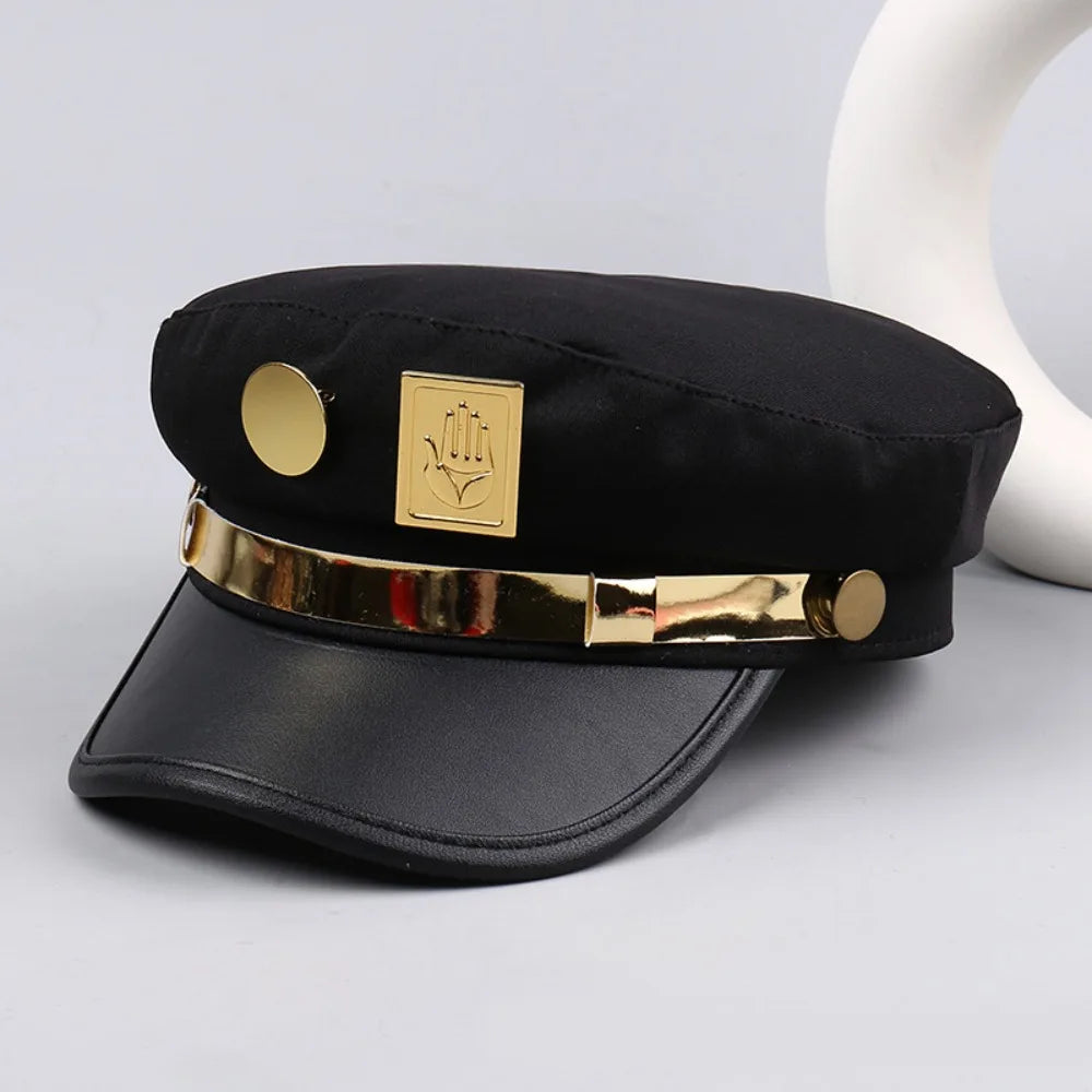 Retro Hip-Hop Rivet Leopard Hat Harajuku Gothic Y2K Beret Hat