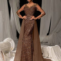 Fashion Solid Color High Waist Glitter Dress Luxury Long Sleeve Slim Dress Elegant V-neck Lace Sequin Mesh Spliced Evening Dress