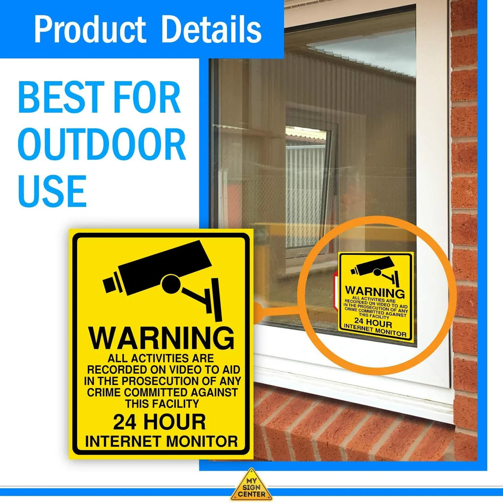 5/10pcs Warning Sticker PVC Camera Alarm Sticker Waterproof Sunscreen Home CCTV Video Surveillance Security Decal Signs