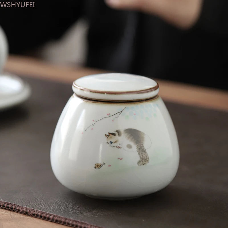 Urns for Ceramics Ashes Sealed Cremation Funeral Keepsake Human Pet Memorial Suitable Home Fireplaces Burial Ash Urn Cat