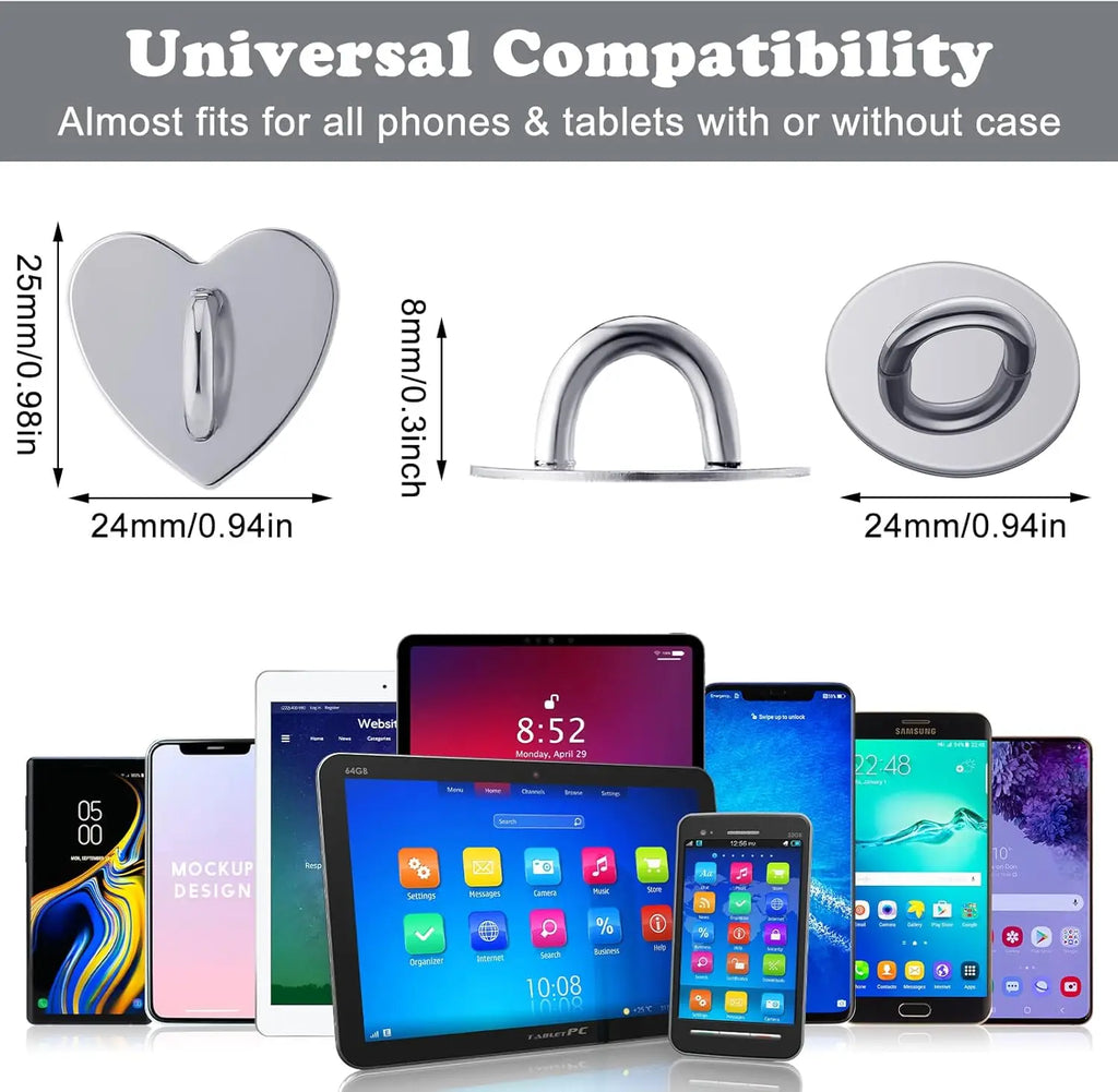 Adhesive Metal Heart Phone Charm Holder Mobile Phone Case