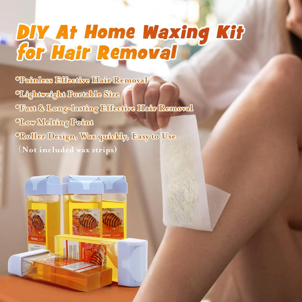 Painless Roll-On Wax Depilatory Honey & Aloe Vera Wax Cartridge