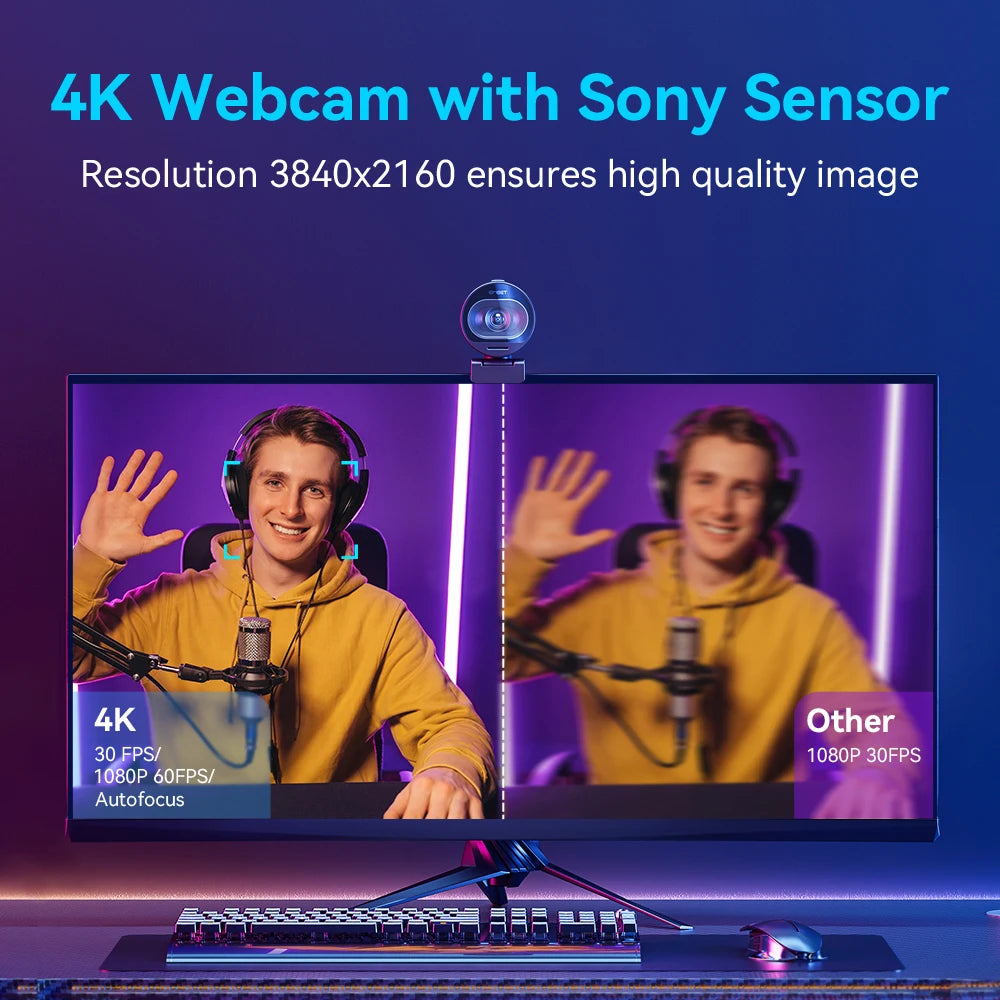 Webcam 4K Emeet S600 Webcam for PC USB Camera