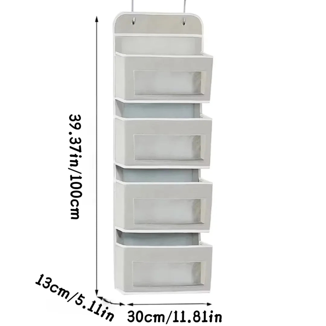  1pc Hanging Bag Storage Organizer Over Door Anti-Tilt Toy Storage Space Saving for Bedroom Bathroom Closet Home Organization