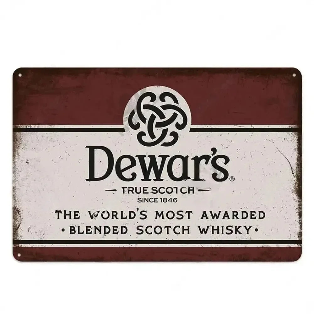 Retro Whiskey Plaque Metal - Enhance your decor with this lovely vintage metal sign. Ideal for pub,bar,club,living room,man cave