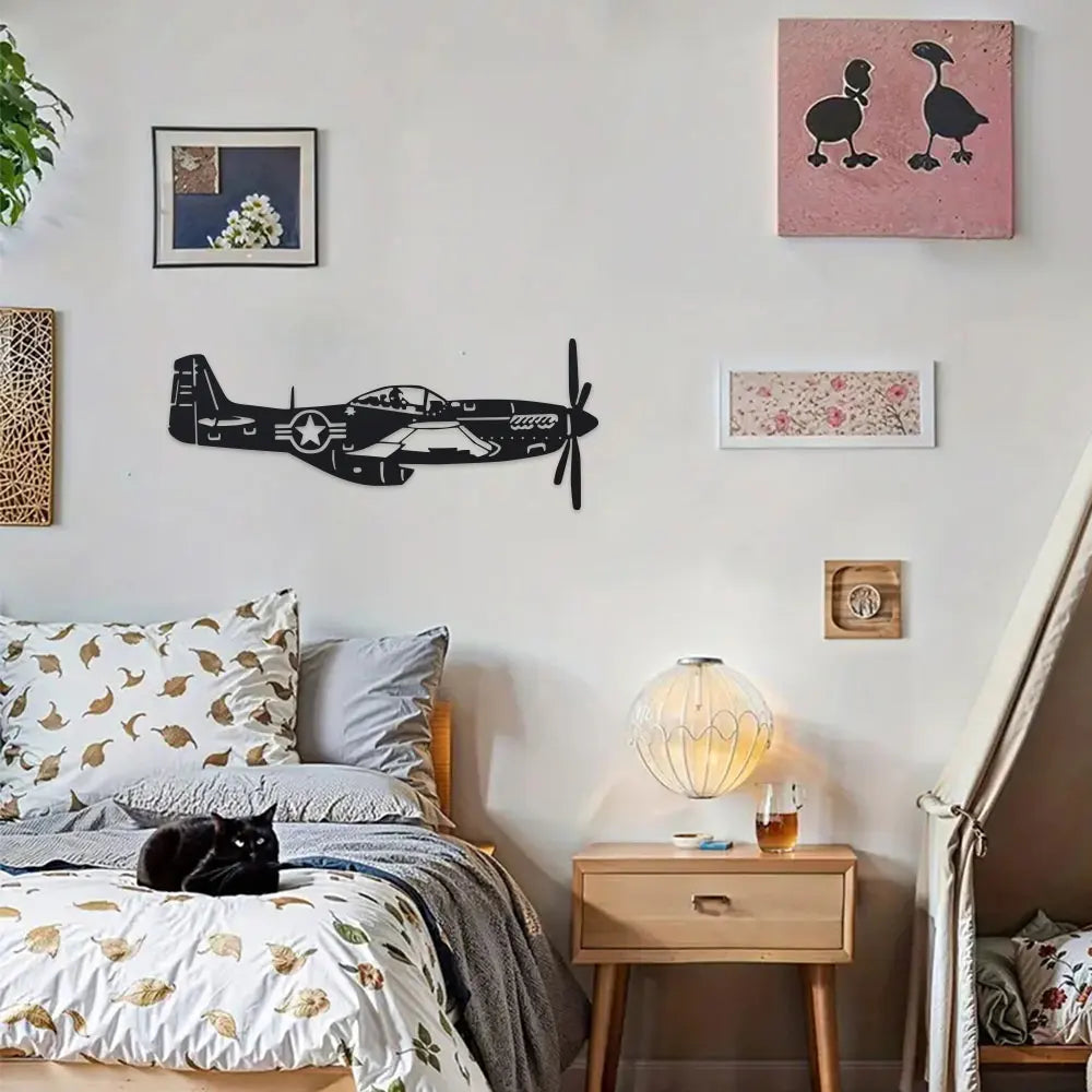 [Vintage Biplane] Vintage-Inspired Classic Biplane Metal | Industrial Style Decor, Iron Construction, Airplane Decor for Home