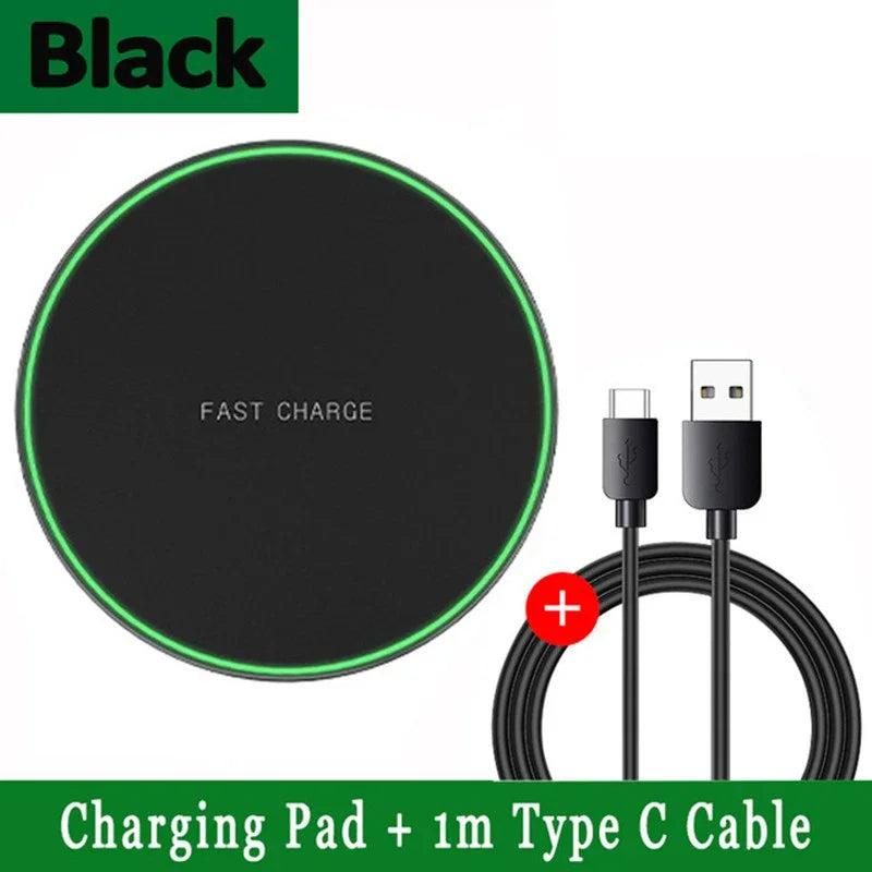 Wireless Charger Pad For iPhone 17 16 15 14 13 12 11 X Pro Max XR 8 Samsung Xiaomi Huawei LG Phone Fast Charging Docking Station