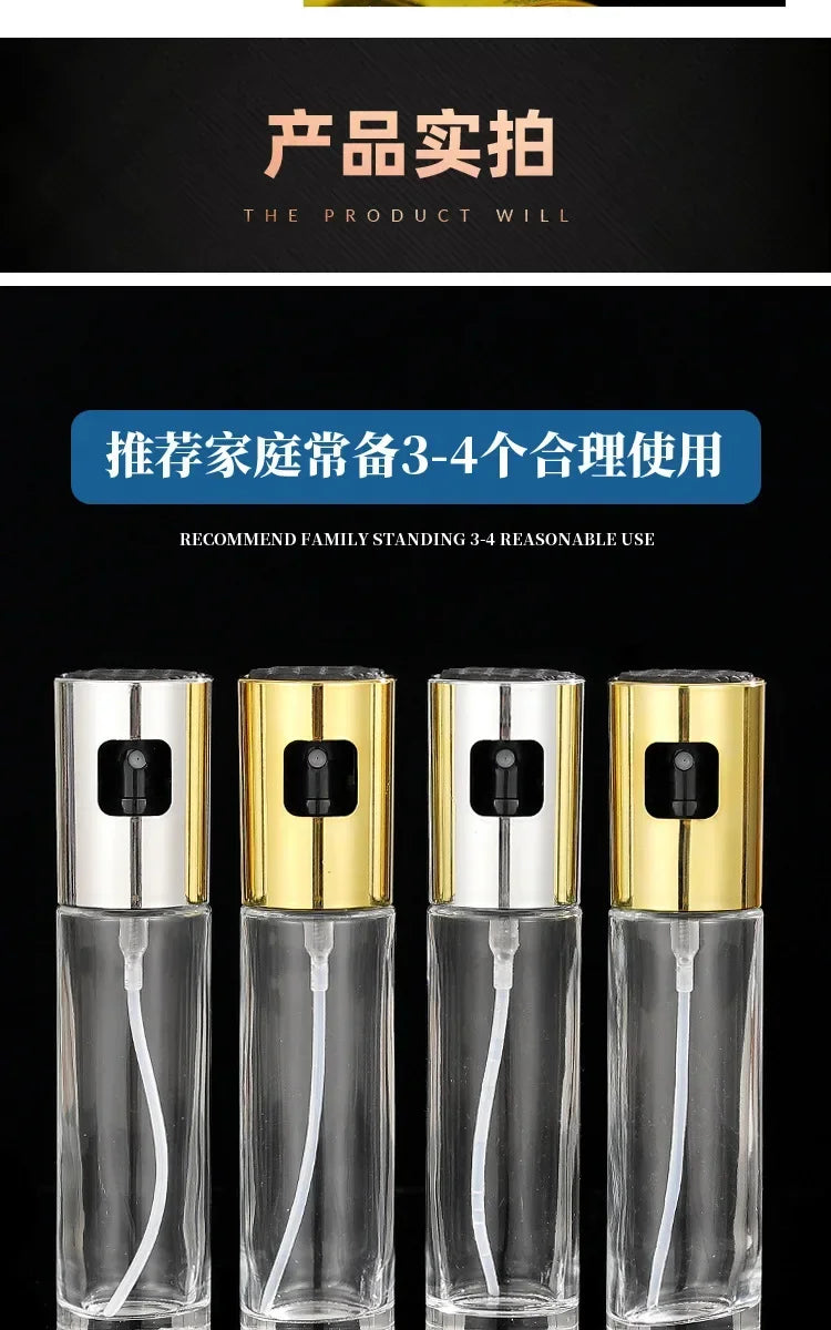 New Stainless Steel Oil Dispenser Glass Silicone Wrap Grill BBQ Sprayer Pot Gravy Boats Tools for Cooking Olive Oil Spray Bottle