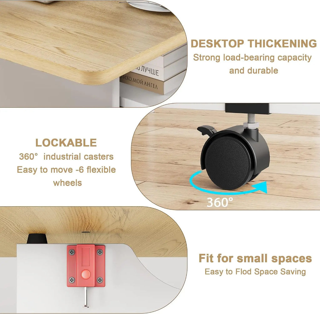 Garvee Modern Dining Tables with Drop Leaf 2 Storage