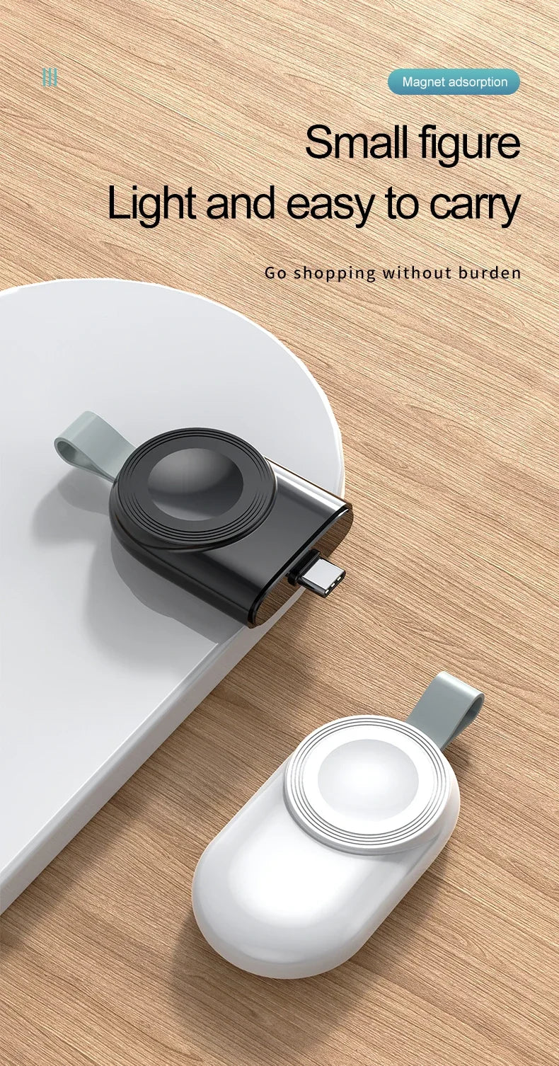 Mini Magnetic Wireless Charger Dock For Apple Watch series 8 7 6/5/4/SE/3/2 Portable Wireless Charging Cable Charger For iwatch