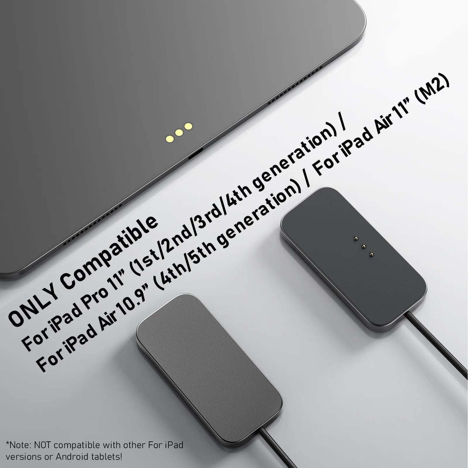 For iPad Pro Magnetic Wireless Charger Aluminum Alloy Fast Charging Smart Chargers With 2m Cord For iPad Pro 13"/11"/12.9"/10.9"