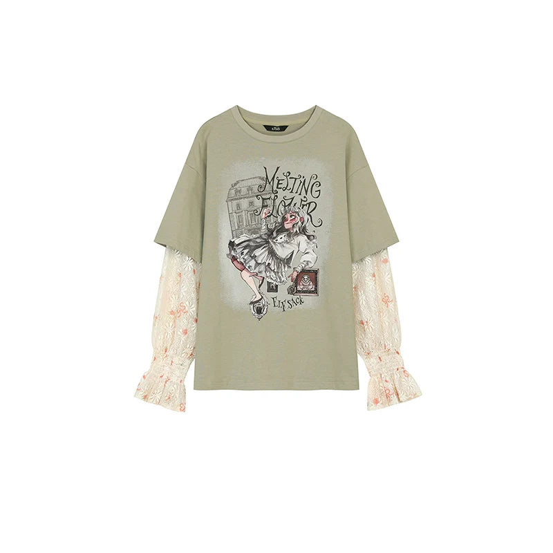 ELFSACK Fake Two Piece T Shirt
