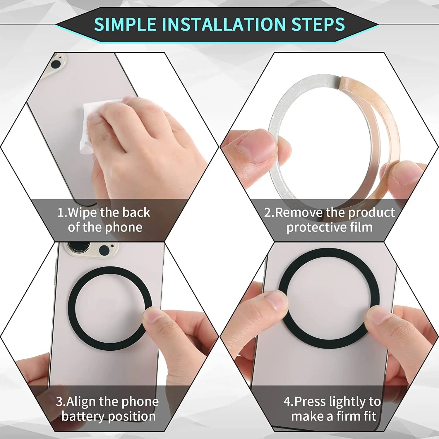 10pcs Universal Metal Sticker For Magnetic Metal Plate Ring Support Wireless Charger Metal Plate Iron Sheet For Car Phone Holder