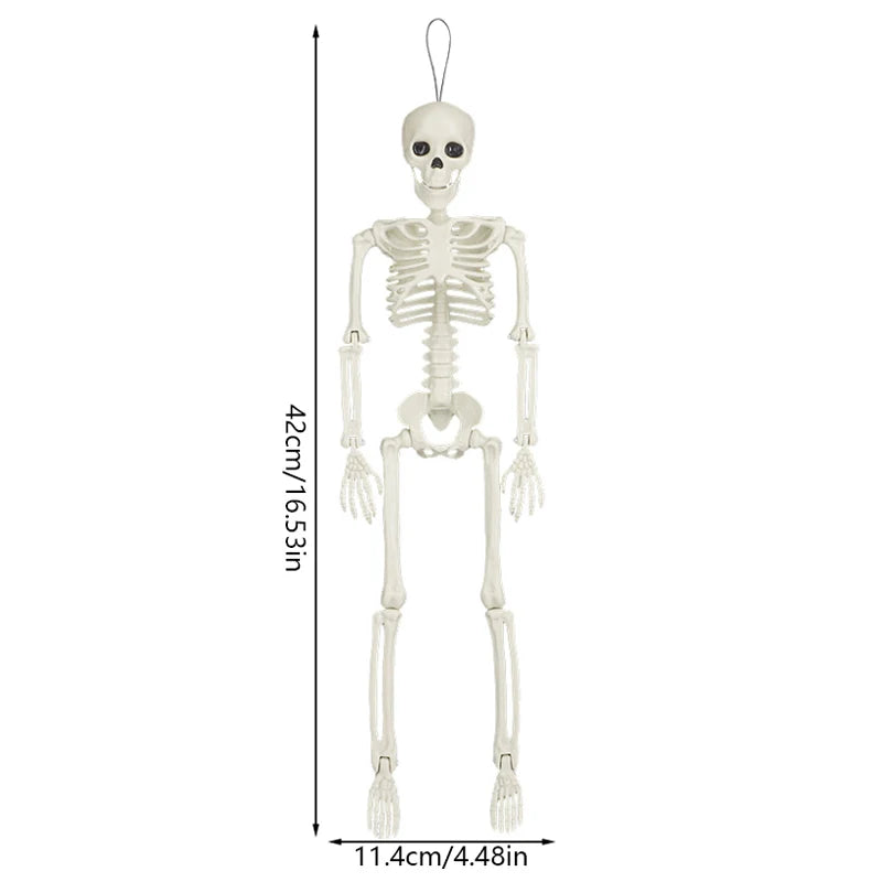 1pc Halloween Skull Skeleton 40cm Posable Skeleton Human Shape Bones Halloween Party Home Decorations Haunted House Horror Props