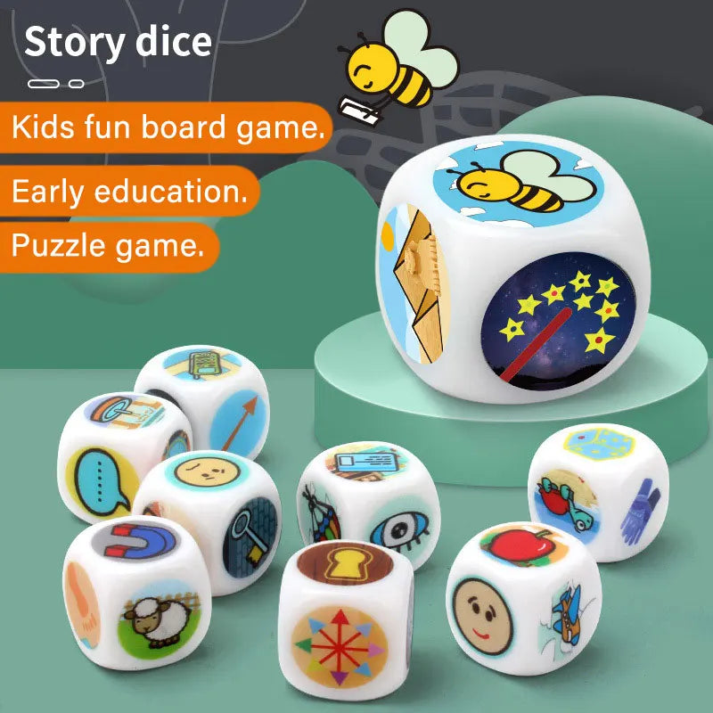 Montessori Story Dice Educational Toys DIY Imagination Storytelling Interactive Board Game Logical Thinking Toys For Children